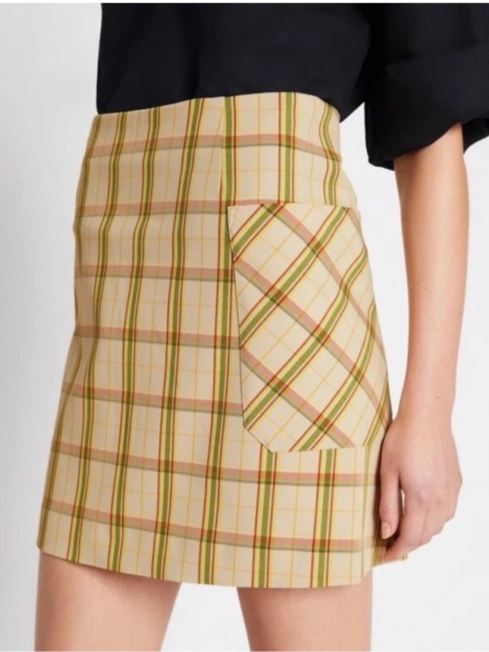 Tory Sport plaid Golf skirt Yarn-dyed Twill Club Skirt In Beige Plaid $245 S